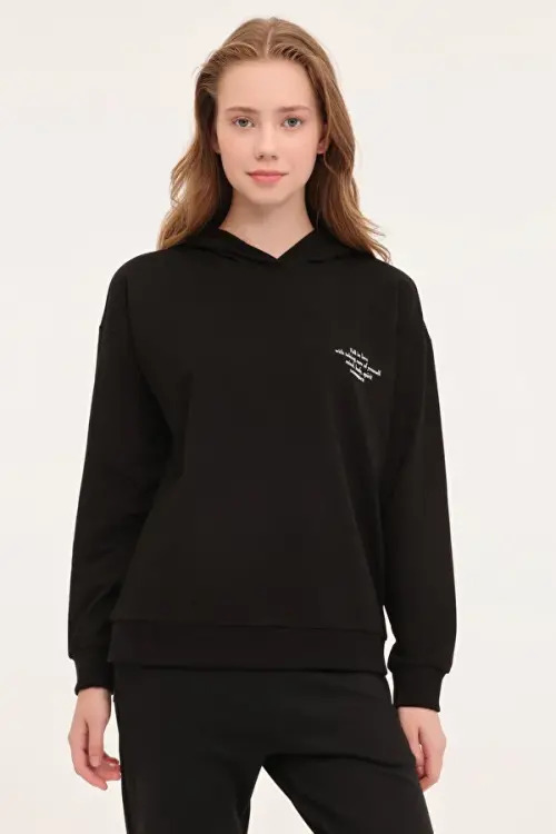 Lumberjack 4W Wb Anna 17Ct1179 4PR SİYAH Kadın Sweatshirt - Lumberjack