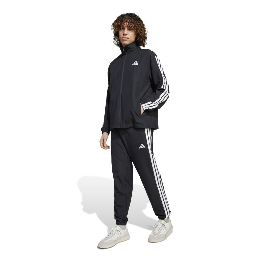 Adidas 3 Stripes Dokuma Siyah Erkek Eşofman Takımı - 11