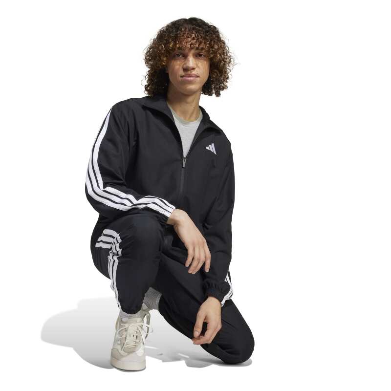 Adidas 3 Stripes Dokuma Siyah Erkek Eşofman Takımı - 13