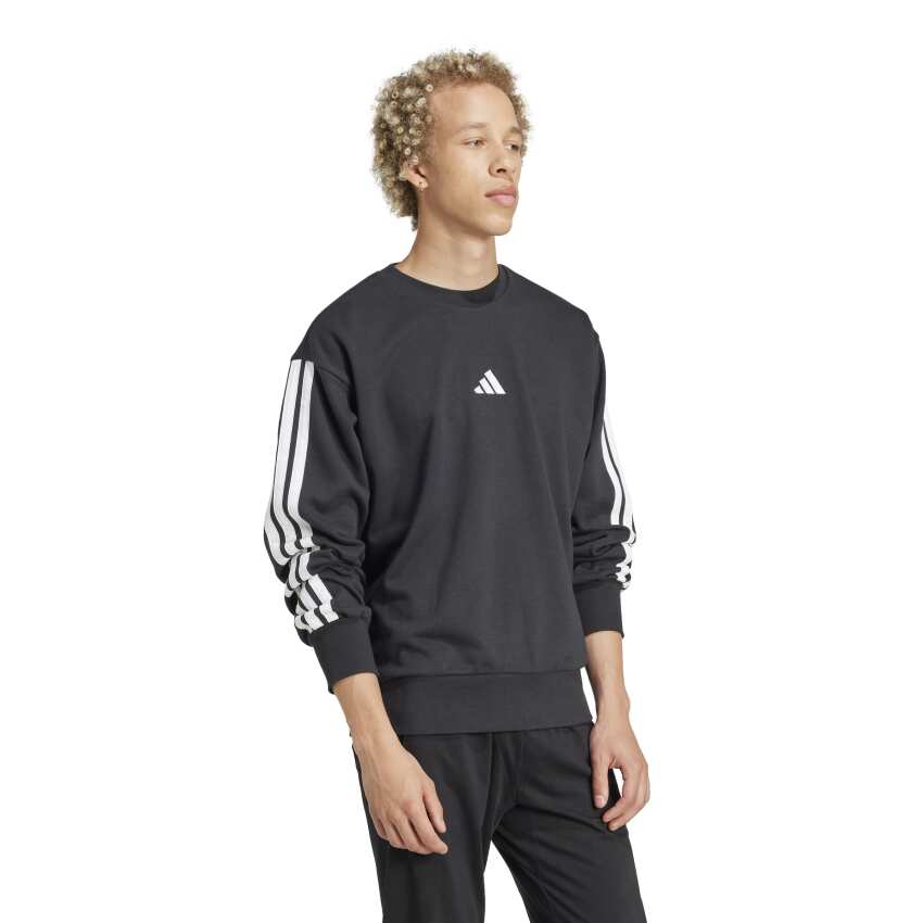 Adidas 3S FT Siyah Erkek Sweatshirt - 1