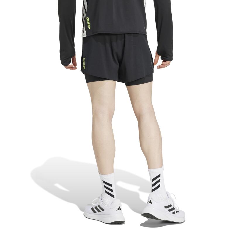 Adidas Adizero Koşu 2'si 1 Arada Jel Cepli Siyah Erkek Şort - 2