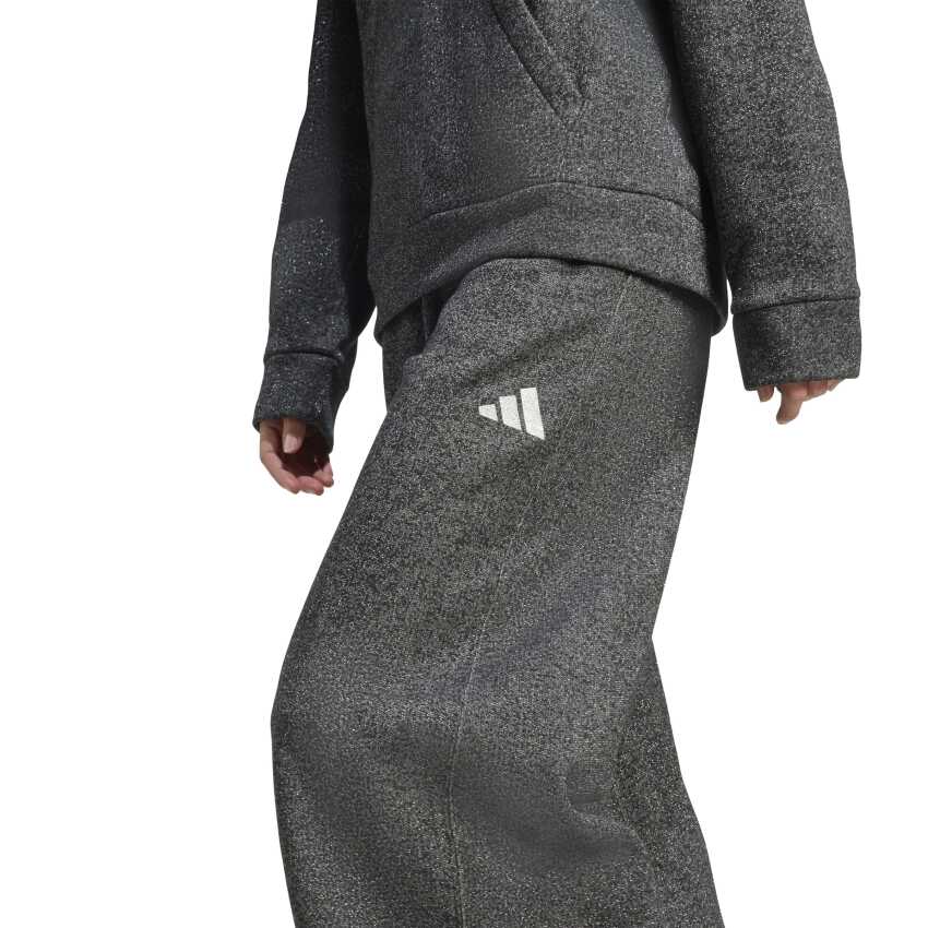 Adidas ALL SZN Holiday Glitter Fleece Loose Siyah Kadın Eşofman Altı - 4