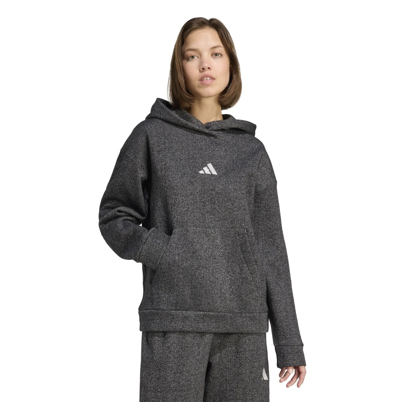 Adidas ALL SZN Holiday Glitter Fleece Loose Siyah Kadın Sweatshirt - 1