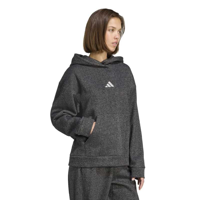 Adidas ALL SZN Holiday Glitter Fleece Loose Siyah Kadın Sweatshirt - 3