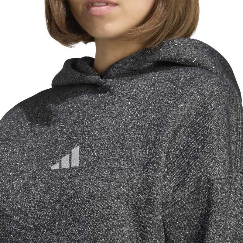 Adidas ALL SZN Holiday Glitter Fleece Loose Siyah Kadın Sweatshirt - 4