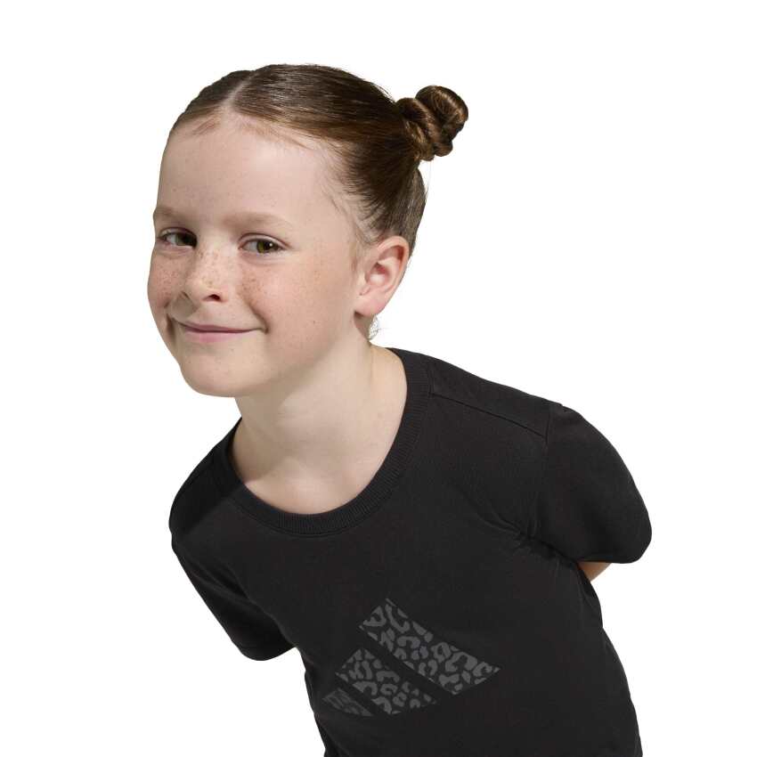 Adidas Animal 3 Stripes Siyah Çocuk Tshirt Tayt Takım - 7