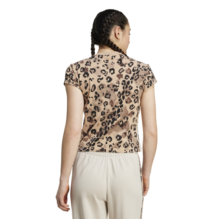 Adidas Animal Print 3-Stripes Renkli Kadın Tshirt - 2