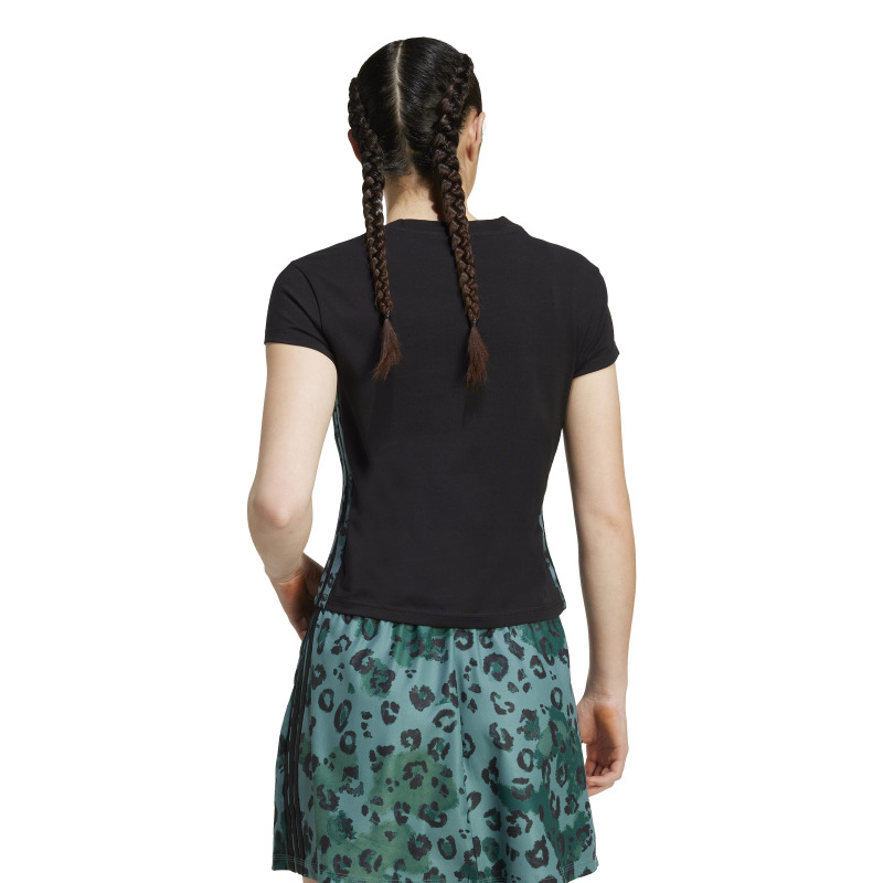 Adidas Animal Print 3-Stripes Siyah Kadın Tshirt - 2