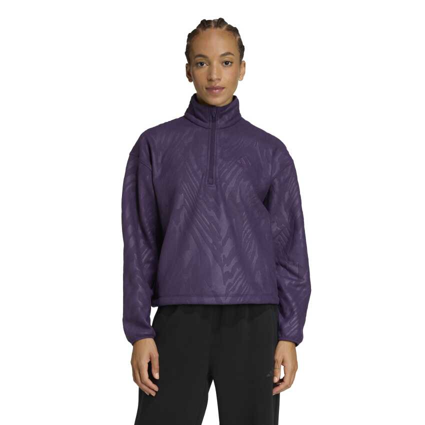 Adidas Aop Polarfleece Mor Kadın Sweatshirt - 1