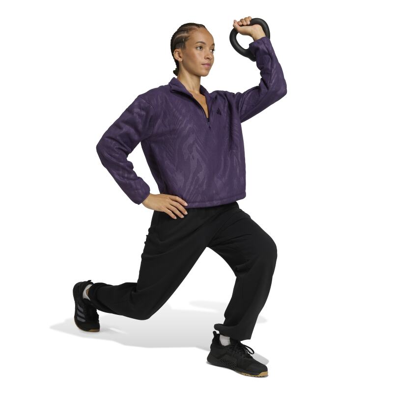 Adidas Aop Polarfleece Mor Kadın Sweatshirt - 3