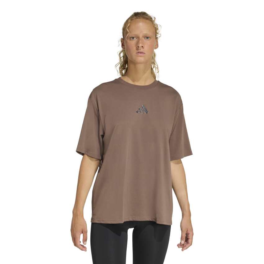 Adidas Climacool Animal Training Graphic Kahverengi Kadın Tshirt - 1