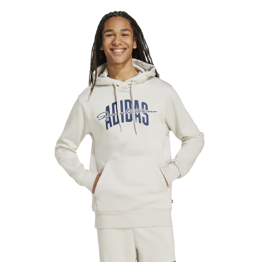 Adidas Collegiate Script Graphic Bej Erkek Sweatshirt - 1