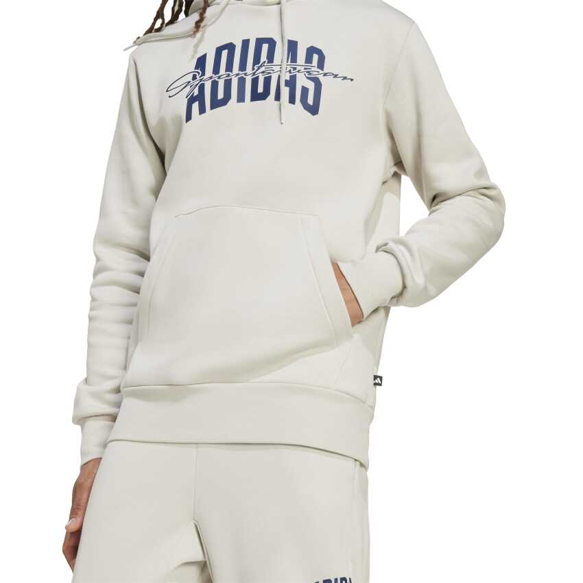 Adidas Collegiate Script Graphic Bej Erkek Sweatshirt - 3