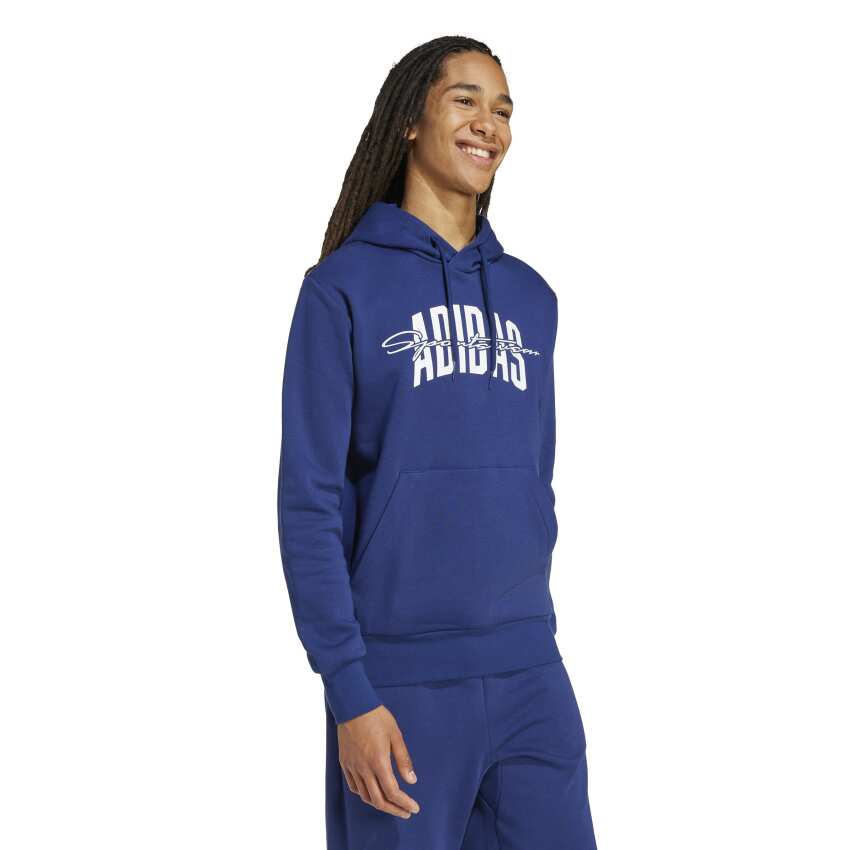 Adidas Collegiate Script Graphic Mavi Erkek Sweatshirt - 3