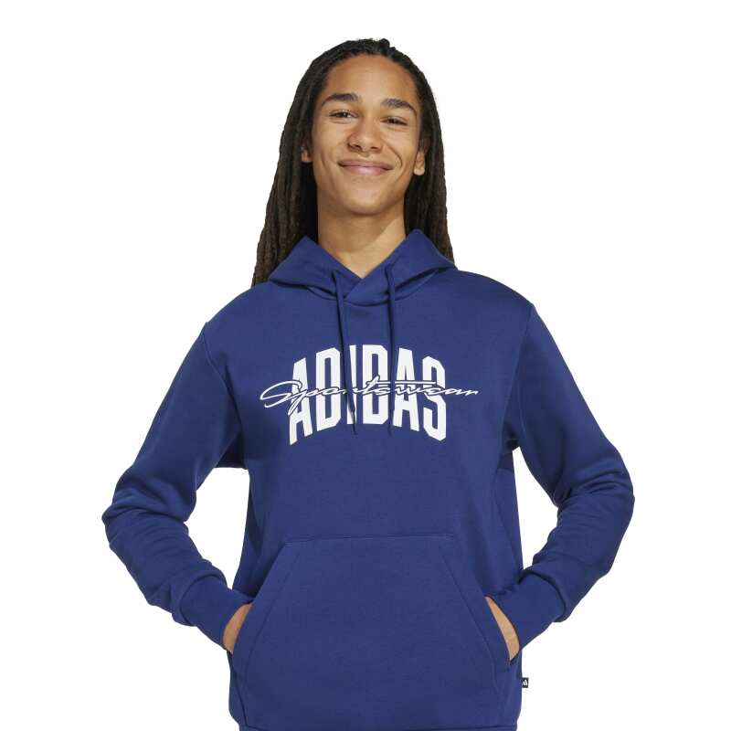 Adidas Collegiate Script Graphic Mavi Erkek Sweatshirt - 4