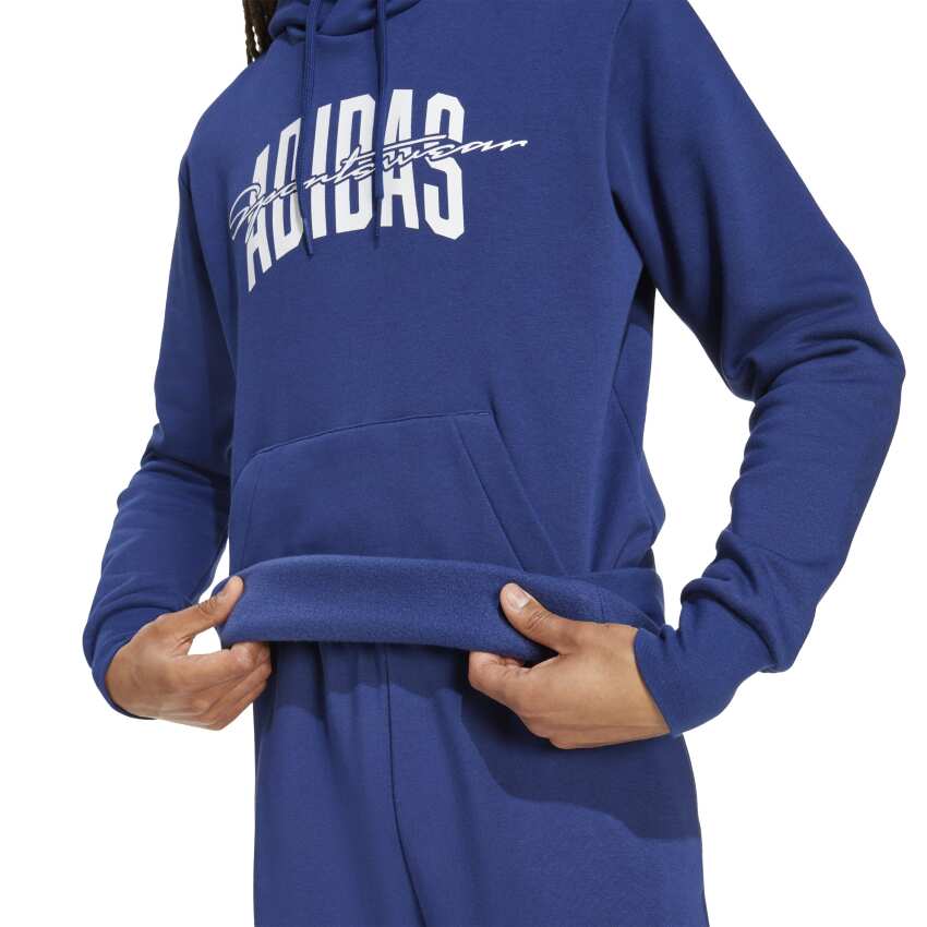 Adidas Collegiate Script Graphic Mavi Erkek Sweatshirt - 5