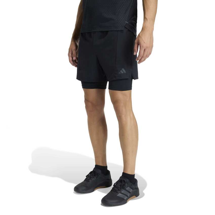 Adidas D4T Workout 2IN1 Siyah Erkek Şort - 1