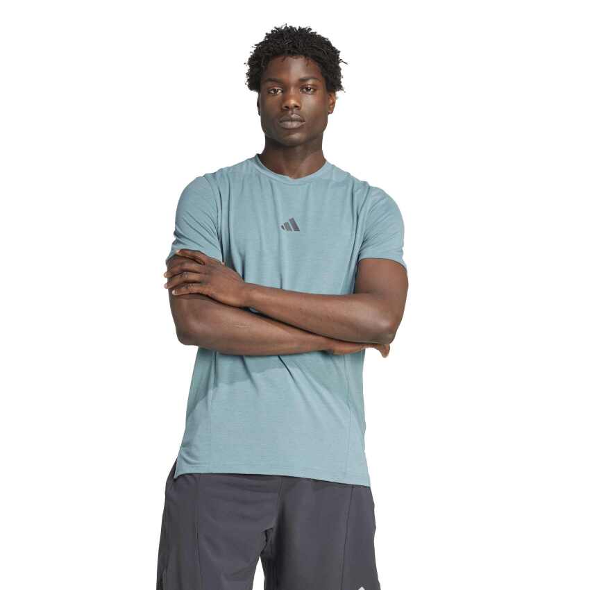 Adidas Designed for Training Workout Yeşil Erkek Tshirt - 1