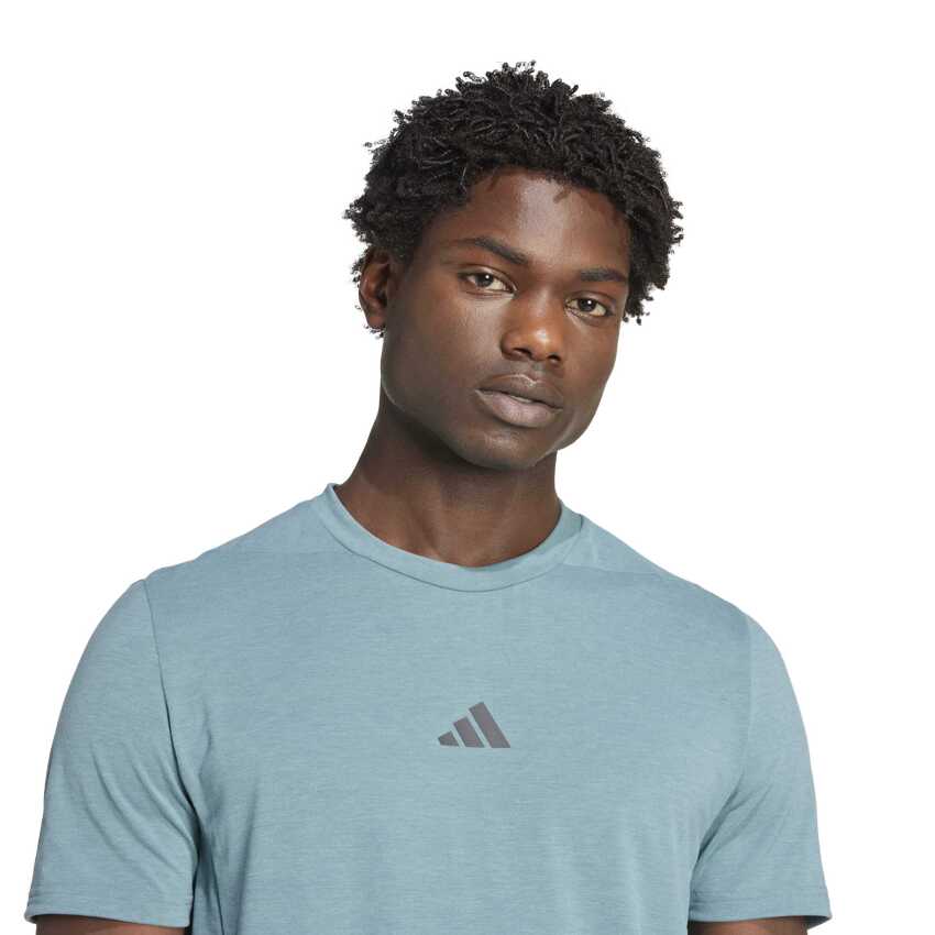 Adidas Designed for Training Workout Yeşil Erkek Tshirt - 4