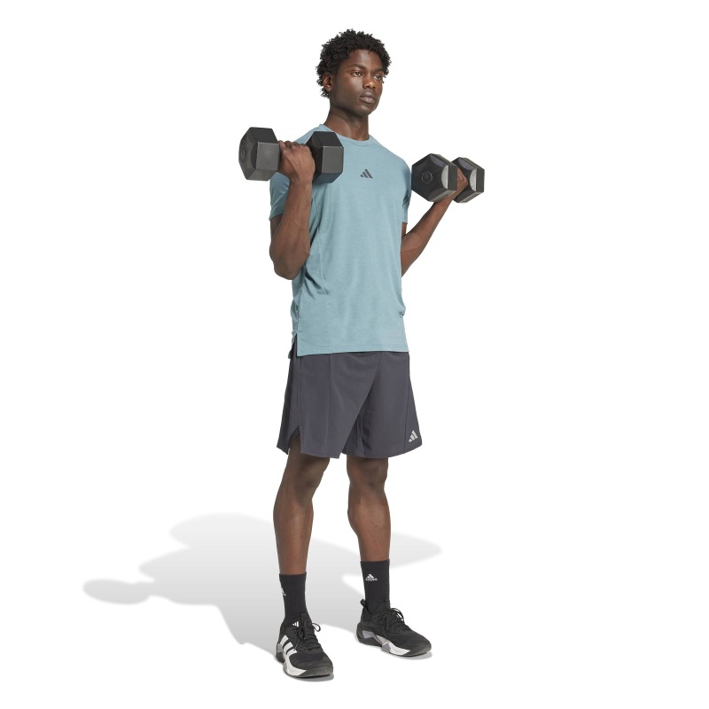 Adidas Designed for Training Workout Yeşil Erkek Tshirt - 3