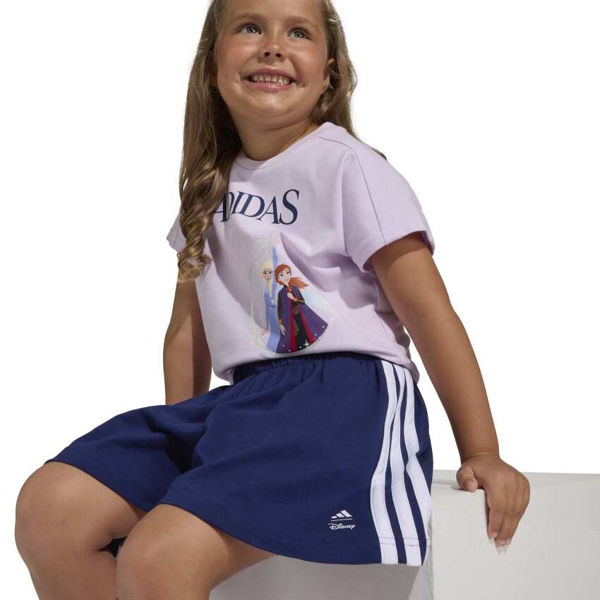 Adidas Disney Frozen Mor Çocuk Şort Tshirt Takım - 8