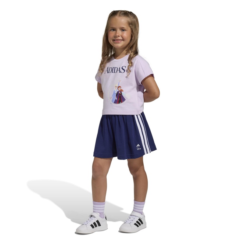 Adidas Disney Frozen Mor Çocuk Şort Tshirt Takım - 4