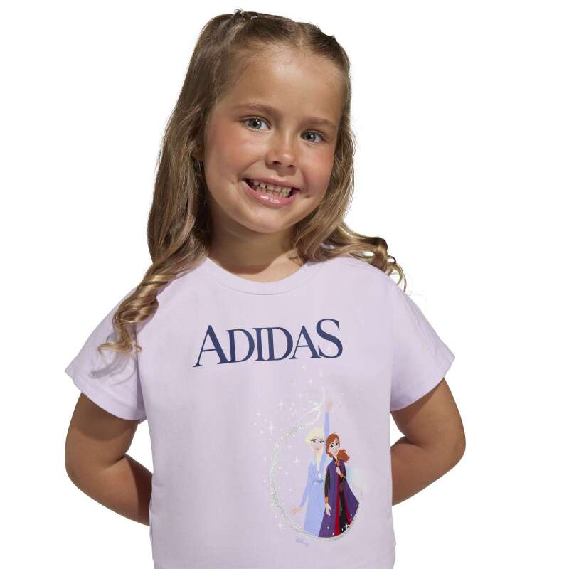 Adidas Disney Frozen Mor Çocuk Şort Tshirt Takım - 7