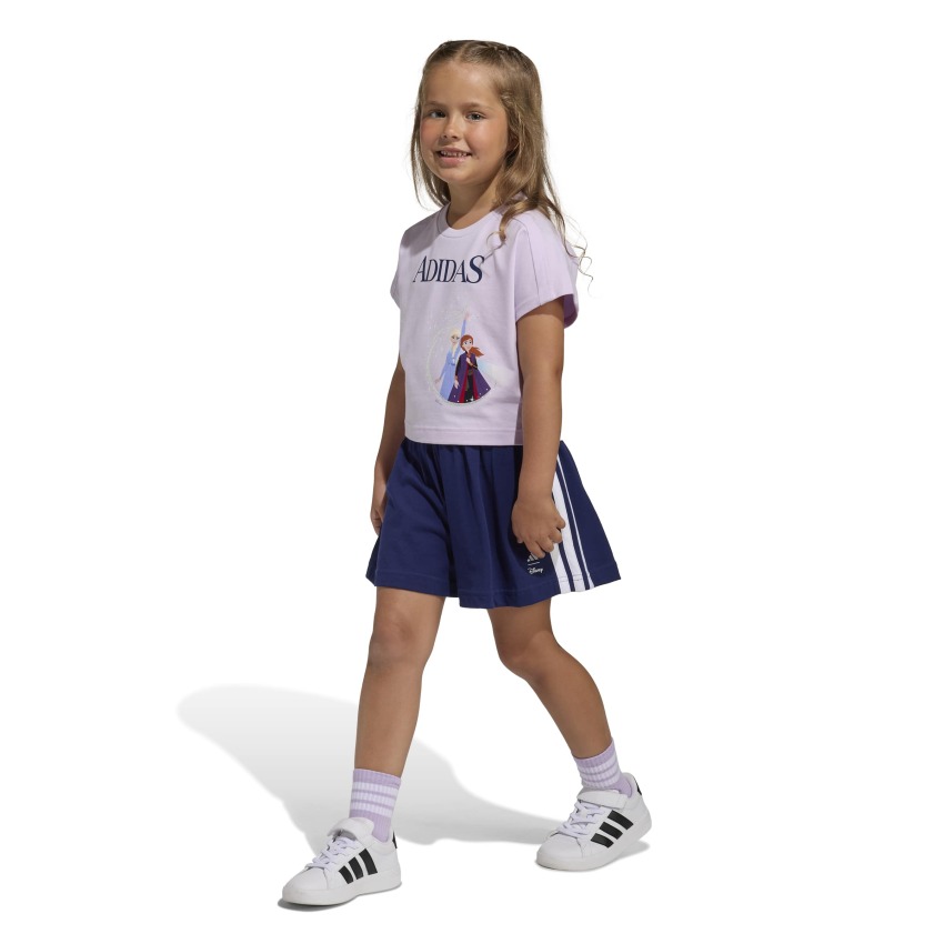 Adidas Disney Frozen Mor Çocuk Şort Tshirt Takım - 6