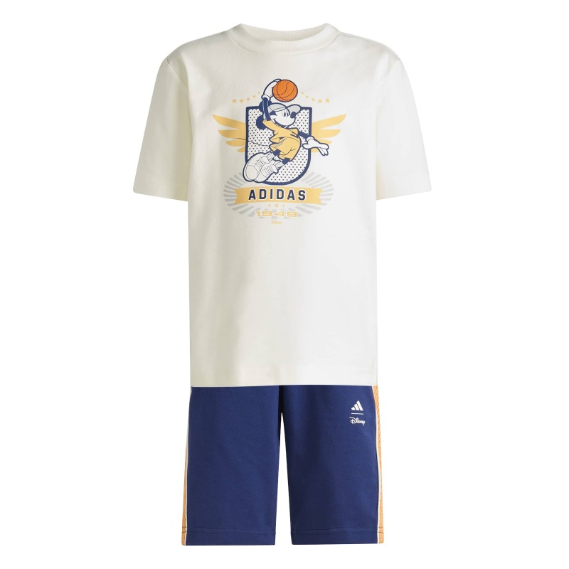 Adidas Disney Mickey Mouse Beyaz Çocuk Şort Tshirt Takım - Adidas