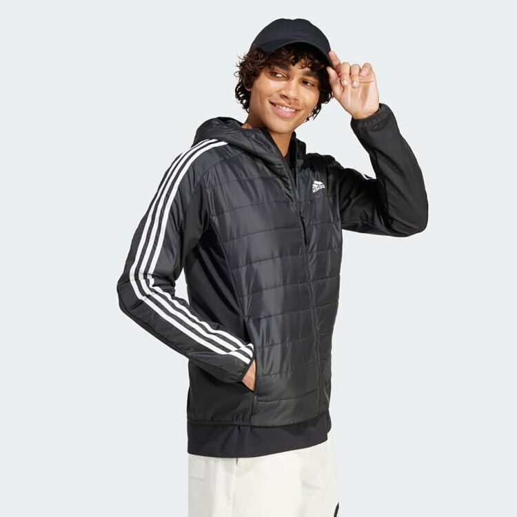 Adidas Essentials 3-Stripes Insulated Hooded Hybrid Erkek Mont - 3