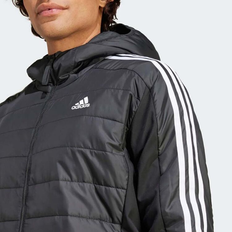 Adidas Essentials 3-Stripes Insulated Hooded Hybrid Erkek Mont - 4