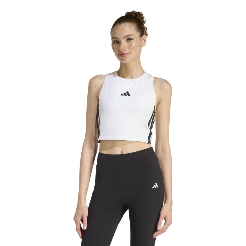 Adidas Essentials 3-Stripes Dolgulu Beyaz Kadın Atlet - 1