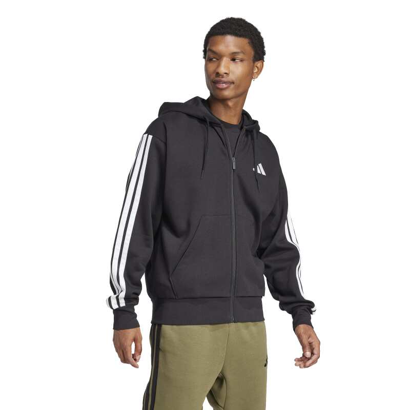 Adidas Essentials 3-Stripes Fleece Siyah Erkek Sweatshirt - 4