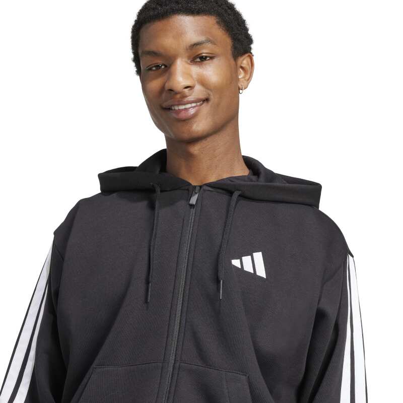 Adidas Essentials 3-Stripes Fleece Siyah Erkek Sweatshirt - 5