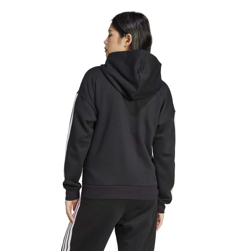 Adidas Essentials 3-Stripes Full-Zip Fleece Siyah Kadın Sweatshirt - 3