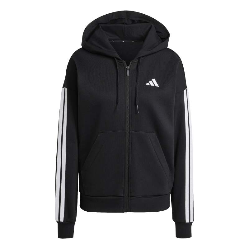 Adidas Essentials 3-Stripes Full-Zip Fleece Siyah Kadın Sweatshirt - 6