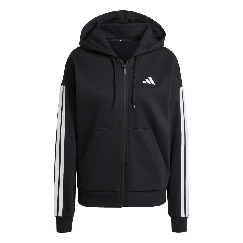 Adidas Essentials 3-Stripes Full-Zip Fleece Siyah Kadın Sweatshirt - 6