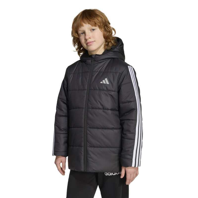 Adidas Essentials 3-Stripes Dolgulu Siyah Çocuk Mont - Adidas