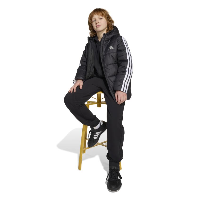 Adidas Essentials 3-Stripes Dolgulu Siyah Çocuk Mont - 3