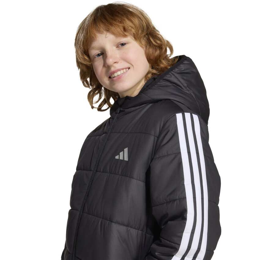 Adidas Essentials 3-Stripes Dolgulu Siyah Çocuk Mont - 5