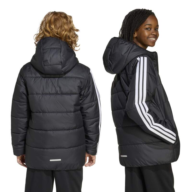 Adidas Essentials 3-Stripes Dolgulu Siyah Çocuk Mont - 6