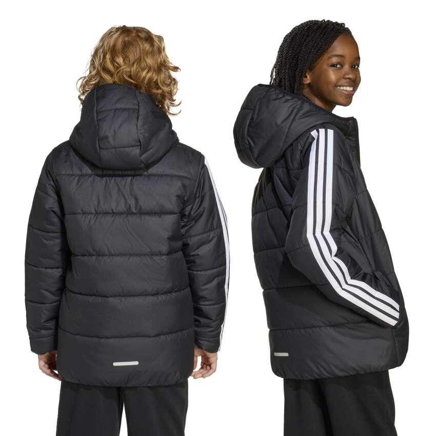 Adidas Essentials 3-Stripes Dolgulu Siyah Çocuk Mont - 6
