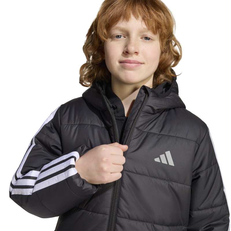 Adidas Essentials 3-Stripes Padded Siyah Çocuk Mont - 4