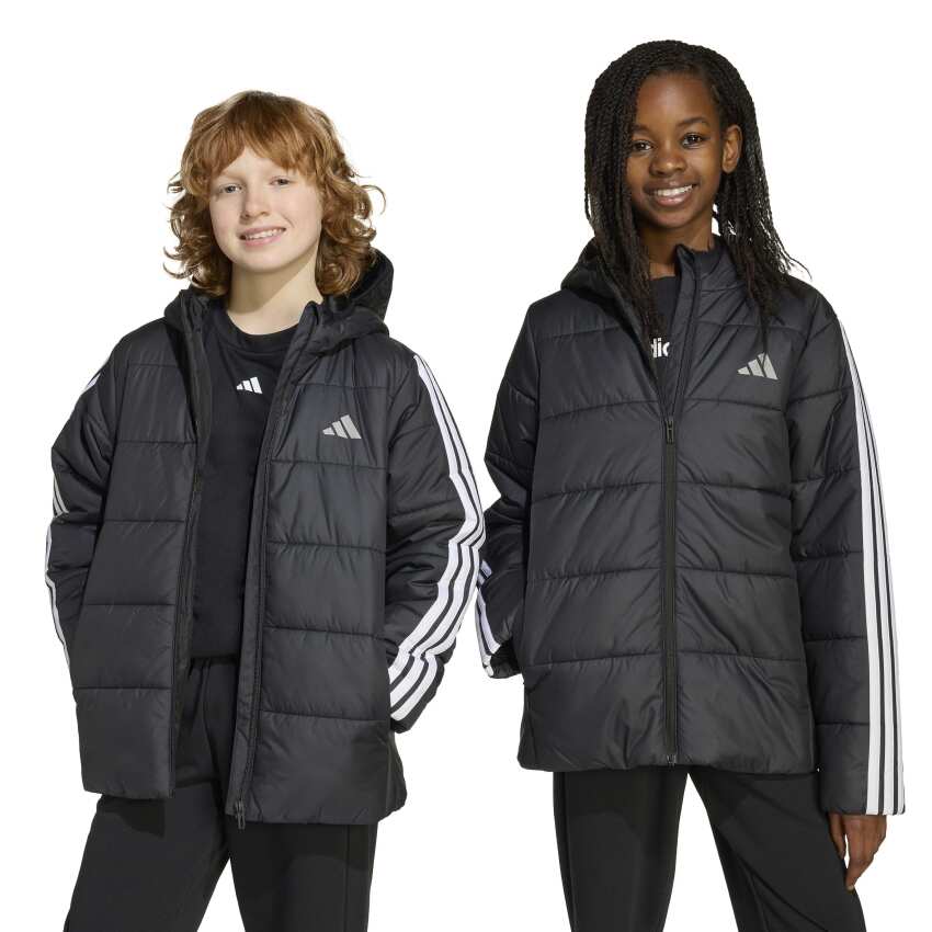 Adidas Essentials 3-Stripes Padded Siyah Çocuk Mont - 7