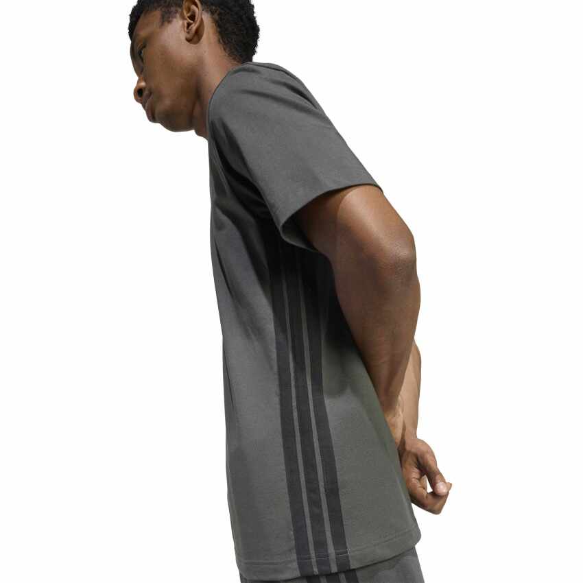 Adidas Essentials 3-Stripes Single Jersey Gri Erkek Tshirt - 5
