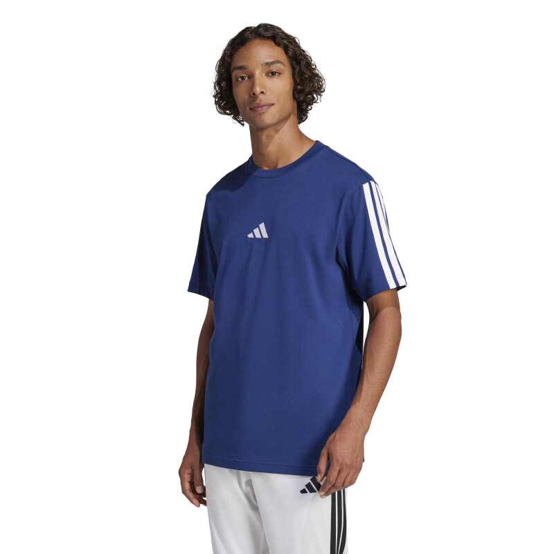 Adidas Essentials 3-Stripes Süprem Mavi Erkek Tshirt - 1