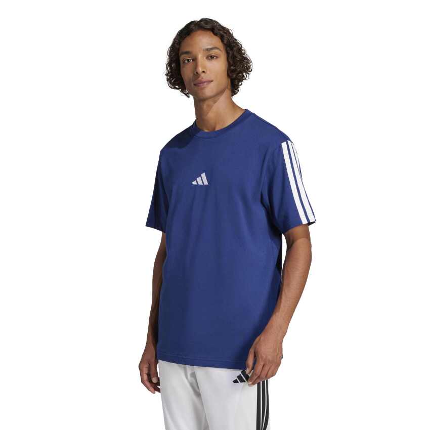 Adidas Essentials 3-Stripes Süprem Mavi Erkek Tshirt - 1