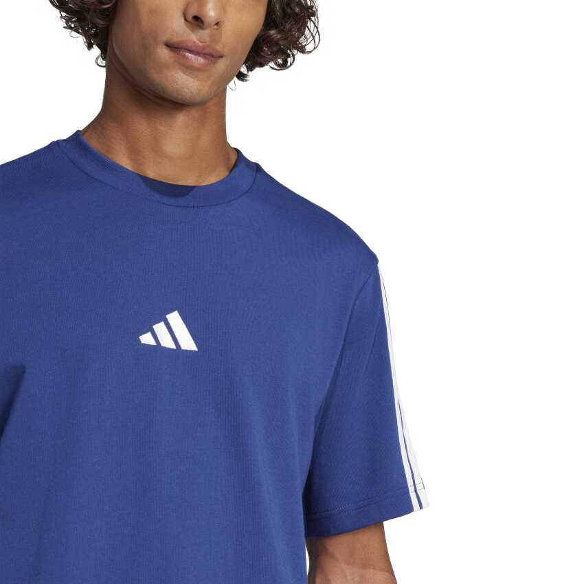 Adidas Essentials 3-Stripes Süprem Mavi Erkek Tshirt - 5