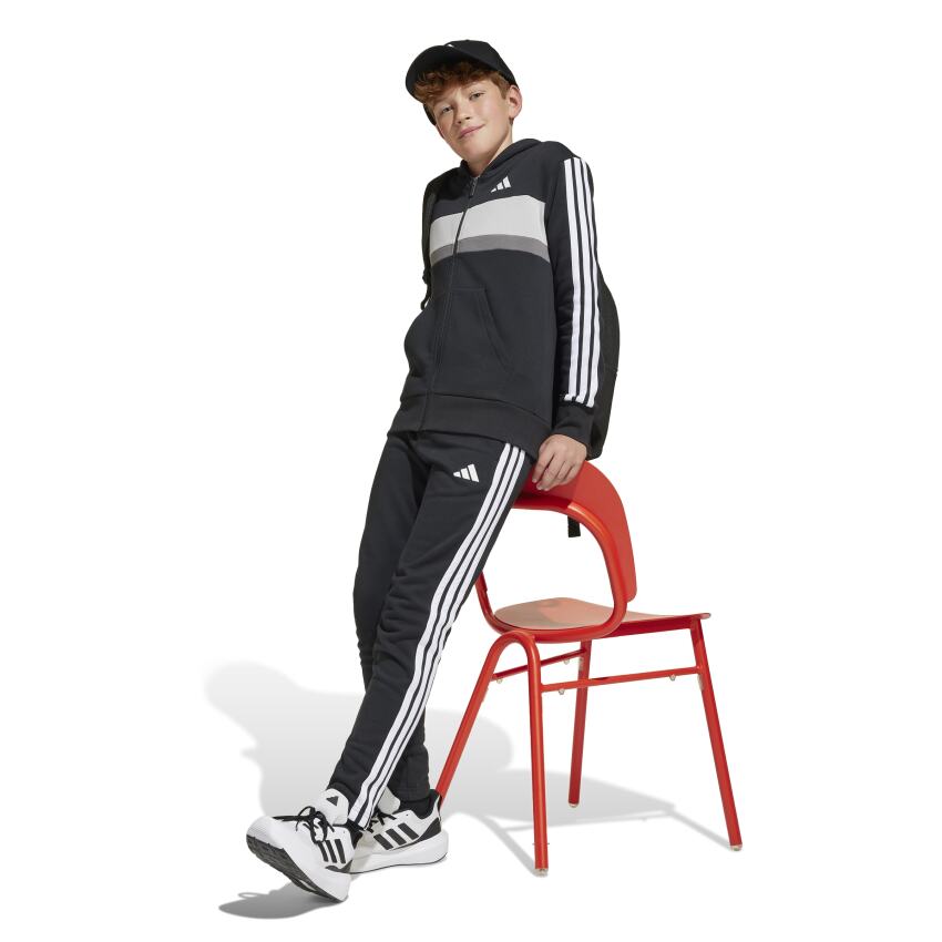 Adidas Essentials 3-Stripes Tiberio Siyah Çocuk Eşofman Takımı - 3
