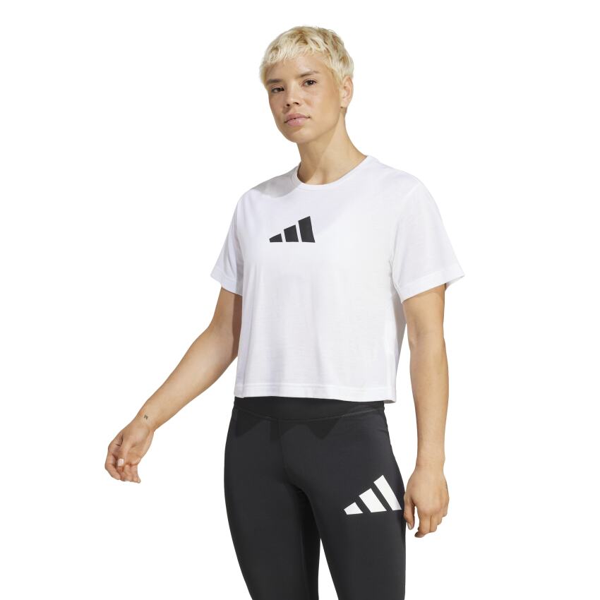 Adidas Essentials Big Logo Performance Beyaz Kadın Tshirt - 1